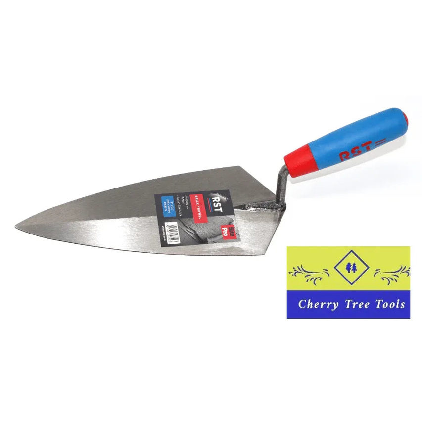 RST 11" Philadelphia Pattern Brick Trowel for precision masonry tasks with durable steel blade and comfortable handle.