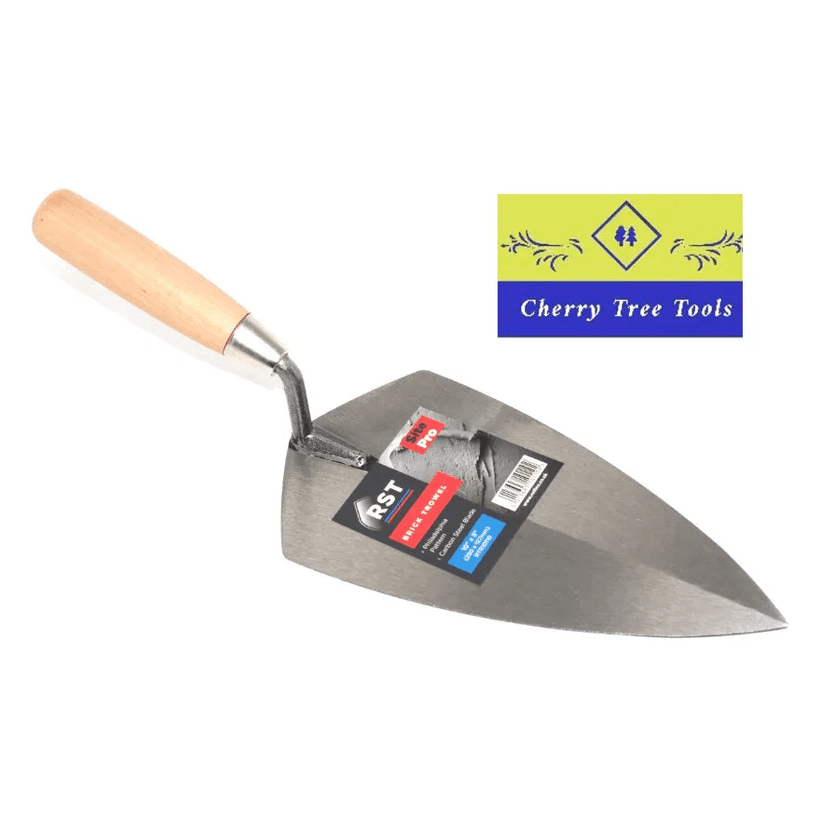 RST 10" Philadelphia Pattern Brick Trowel - hard wood handle, with a sturdy blade and comfortable grip.