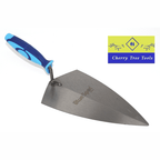 Blue Spot 11" Broad Heel Brick Trowel with a blue handle for precision and durability in masonry work.