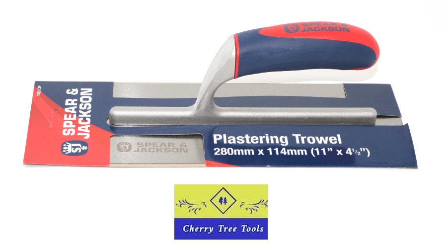 Spear & Jackson 280mm x 114mm Plastering trowel with a blue and red wrapper