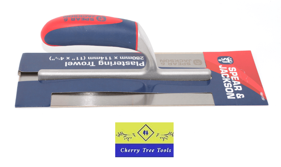 Spear & Jackson 280mm x 114mm Plastering trowel with a blue and red wrapper