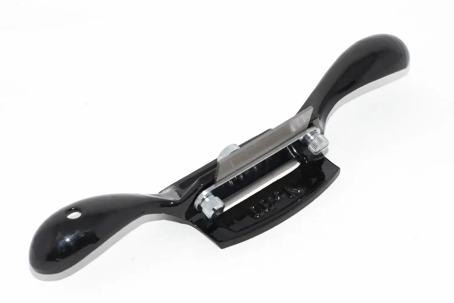 Spear & Jackson cabinet Scraper diagonal full length view showing wide ergonomic cast iron handles and adjuster screws