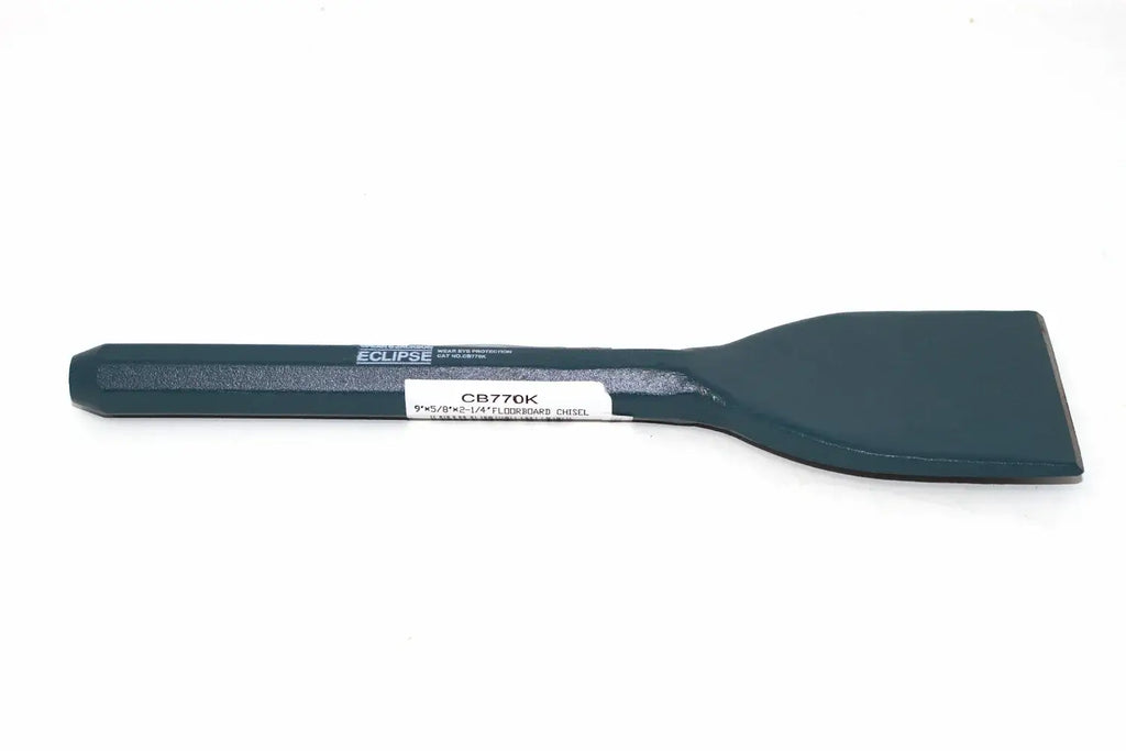 Eclipse Professional Floorboard Chisel by Cherry Tree Tools in dark blue, floorboard chisel for splitting joints
