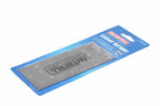 A Faithfull 150mm Cabinet Scraper rectangular shaped flat steel tool in its original blue and white blister packaging, shown on a plain white background.