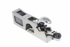 Faithfull 3 in 1 shoulder plane 27mm close up of back of plane with cutter retainer and threaded adjusters