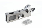 A faithfull 3 in 1 Shoulder Plane 27mm with a polished metallic finish and a small plastic-wrapped accessory piece placed below it, photographed on a clean white background.