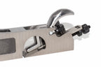  Faithfull 3 in 1 shoulder plane 27mm close up with a polished silver lever and black adjustment knobs on a white background.
