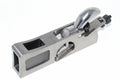 Faithfull 3 in 1 Shoulder Plane 27mm with a polished steel body, black adjustment knob, and silver lever handle, shown on a plain white background.