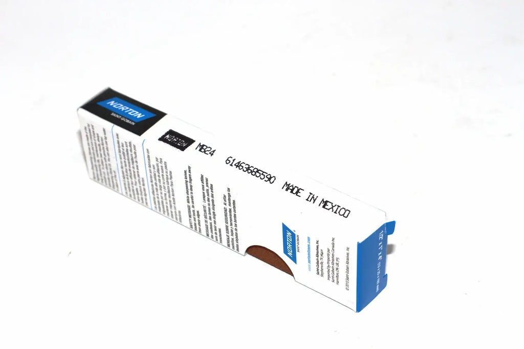 Norton india 102mm Medium Oilstone MB24 on its edge diagonally in original box