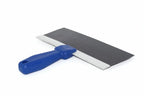 Marshalltown 10" drywall taping knife from Cherry Tree Tools with blue moulded plastic handle and flexible blued steel blade