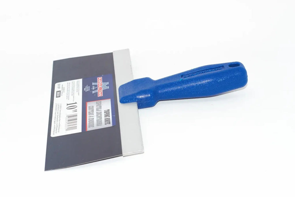Marshalltown 10" drywall taping knife from Cherry Tree Tools, in blue with a blued steel blade and rigid aluminium