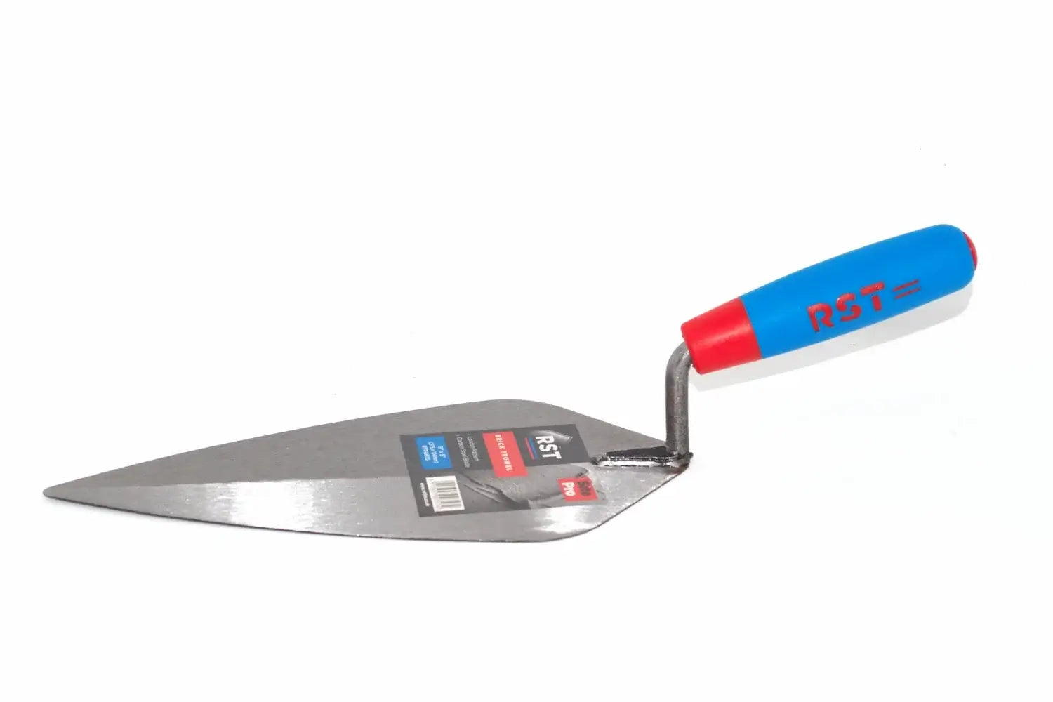 RST 11 London Pattern Brick Trowel by Cherry Tree Tools with carbon steel blade and soft grip handle
