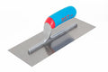 RST 11" finishing trowel-a  metal trowel with a rectangular steel blade and a blue and red handle, shown on a plain white background.