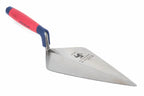 Spear & Jackson Tyzack brick trowel 11" broad heel with a steel blade and tang. Ergonomic soft grip handle