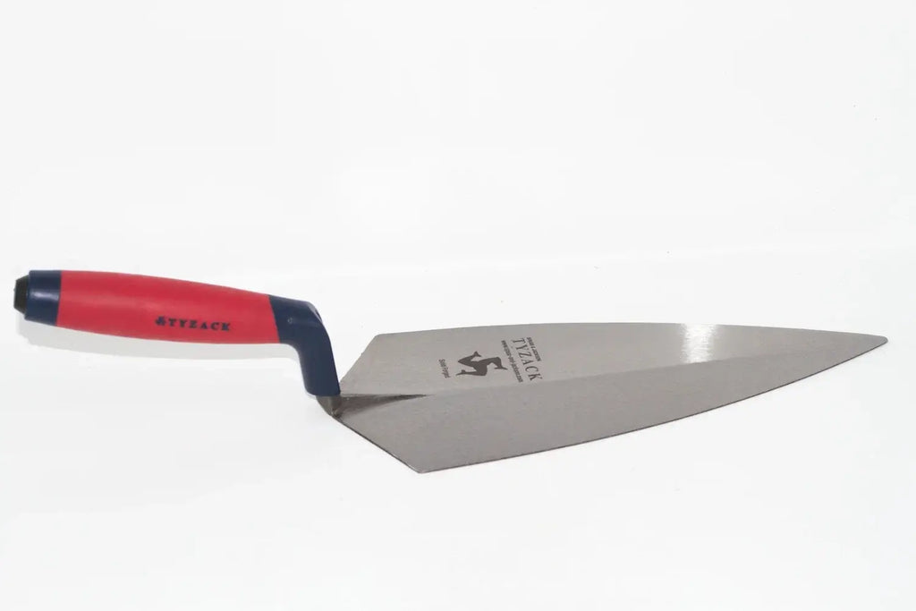 Spear & Jackson Tyzack brick trowel 12" in red and blue with solid carbon steel blade