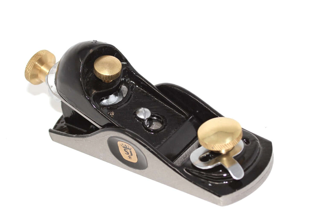 Spear & Jackson Block Plane 91/2 close-up showing ergonomic design and precision components.