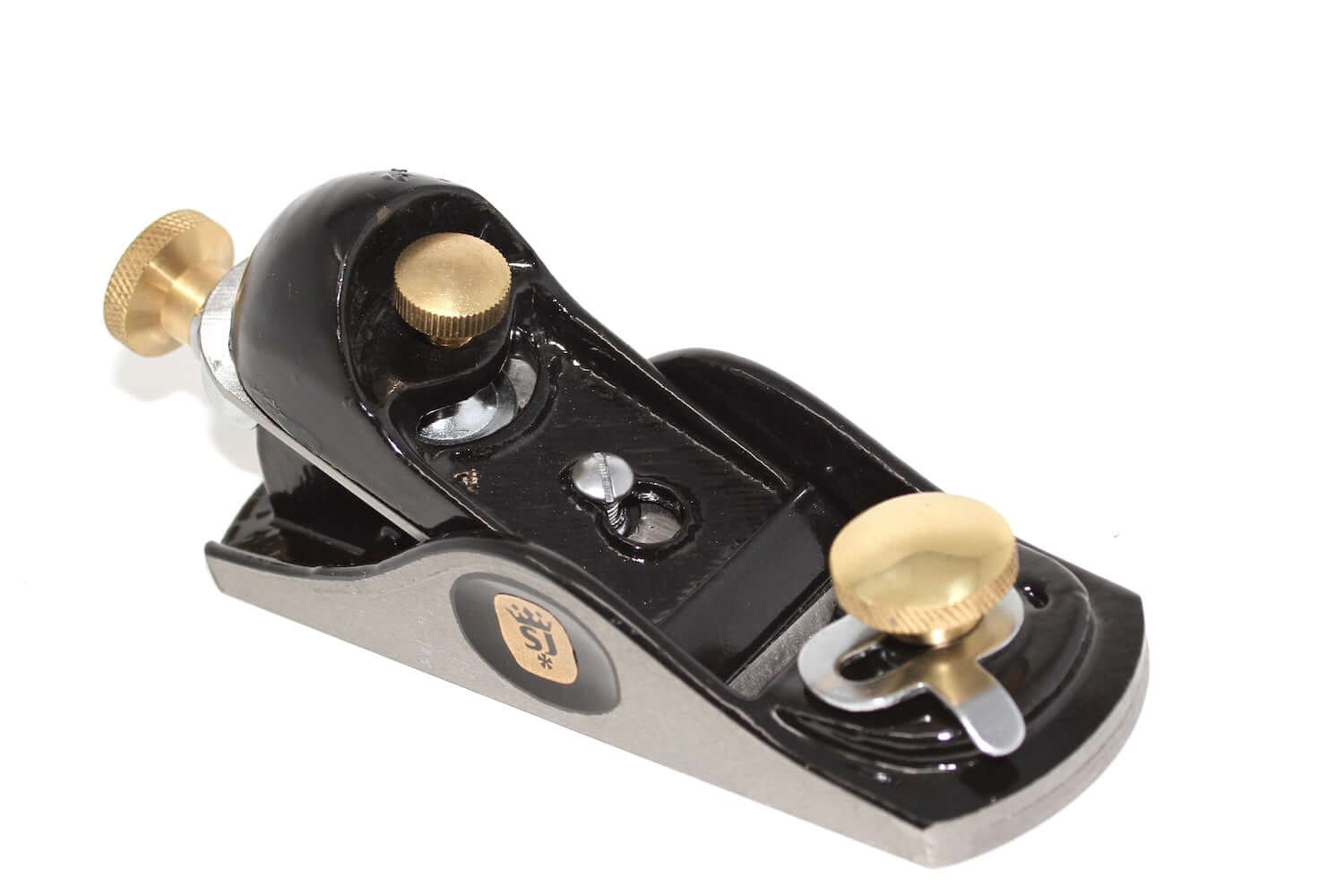 Spear & Jackson Block Plane 91/2 close-up showing ergonomic design and precision components.
