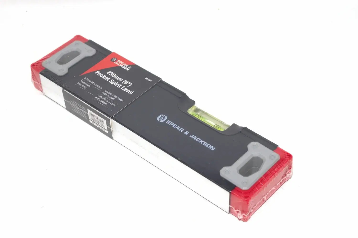 Spear & Jackson Pocket Spirit Level- 230mm by Cherry Tree Tools, compact pocket spirit level 230mm long