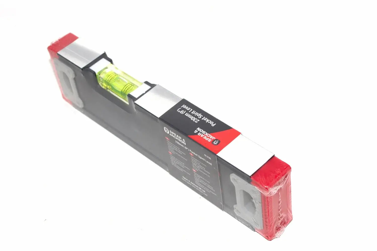 Spear & Jackson Pocket Spirit Level- 230mm by Cherry Tree Tools, compact pocket spirit level 230mm long