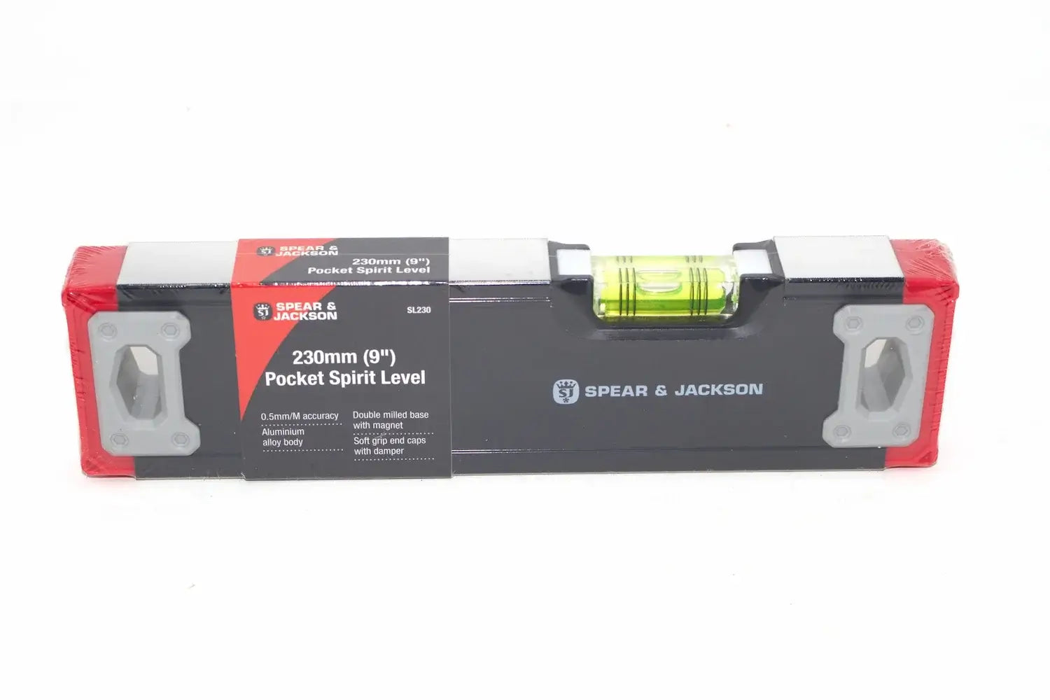 Spear & Jackson Pocket Spirit Level- 230mm by Cherry Tree Tools, compact pocket spirit level 230mm long