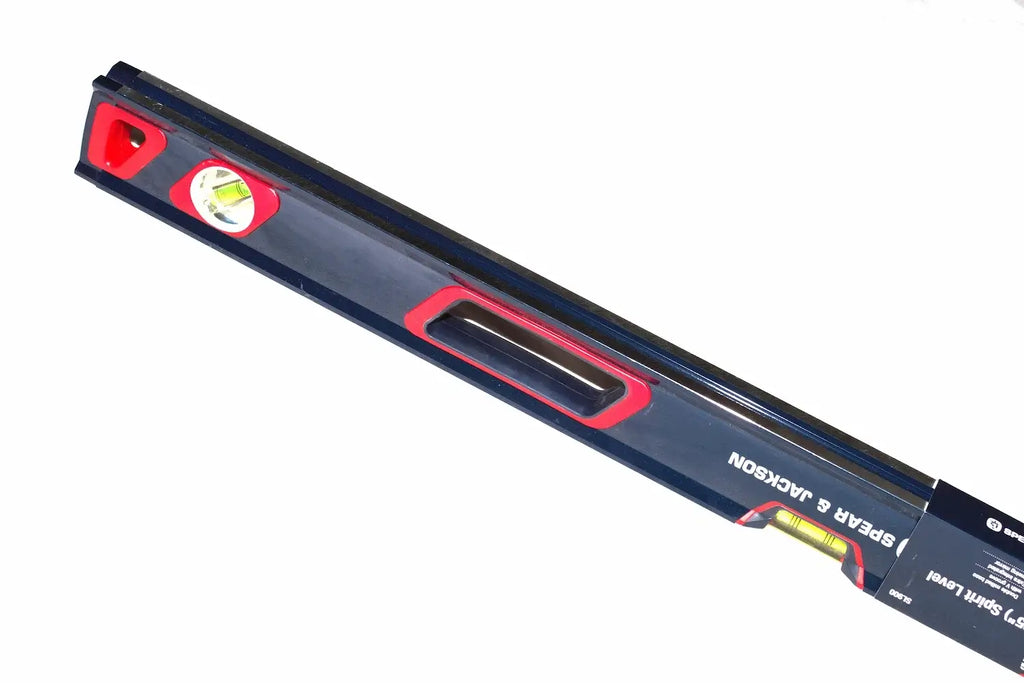 Spear & Jackson 36" Spirit Level - heavy duty by Cherry Tree Tools in dark blue aluminium with 3 vials