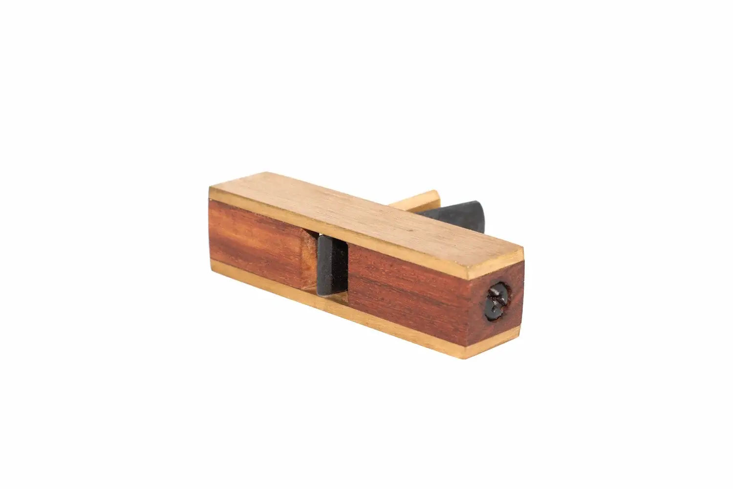 Silverline Miniature Scraper plane underneath view showing the hard wood main body and cutter recess
