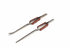 Silverline 2pc Cross Action Tweezers by Cherry Tree Tools, stainless steel with serrated jaws and fibre grips