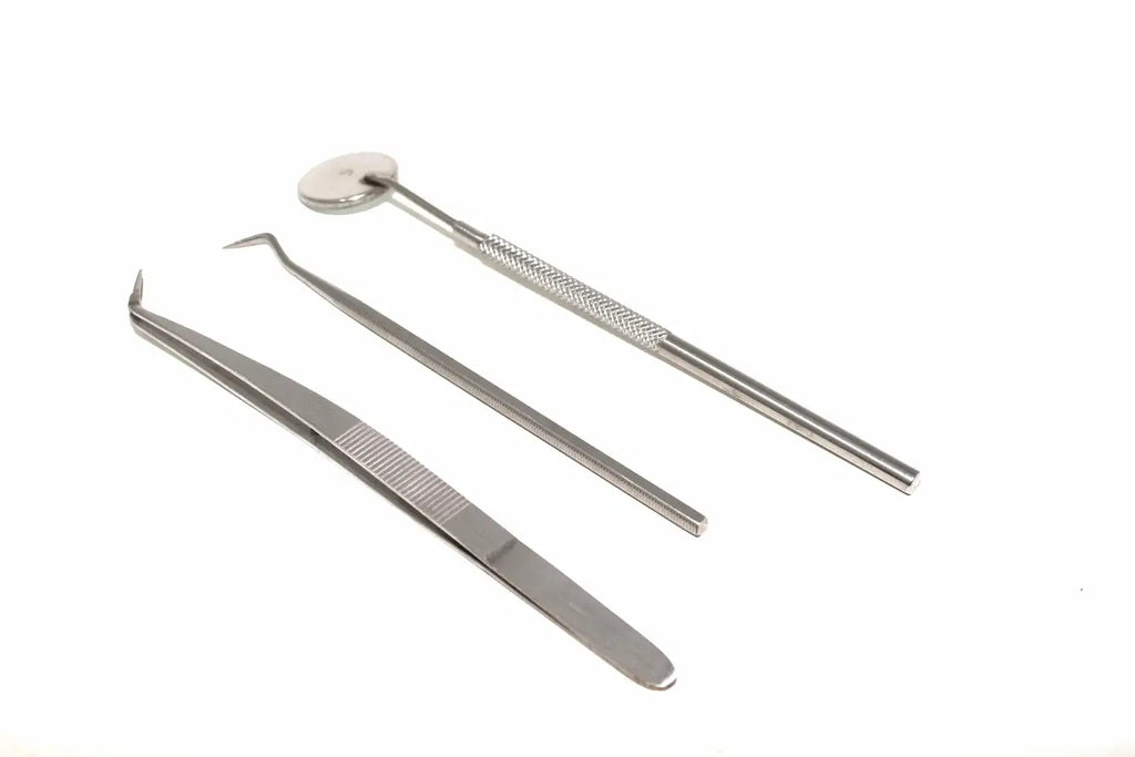 Silverline 3pc Pick Probe & Mirror Set by Cherry Tree Tools in stainless steel with angled mirror tool