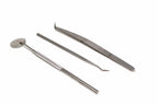 Silverline 3pc Pick Probe & Mirror Set by Cherry Tree Tools in stainless steel with angled hook tool